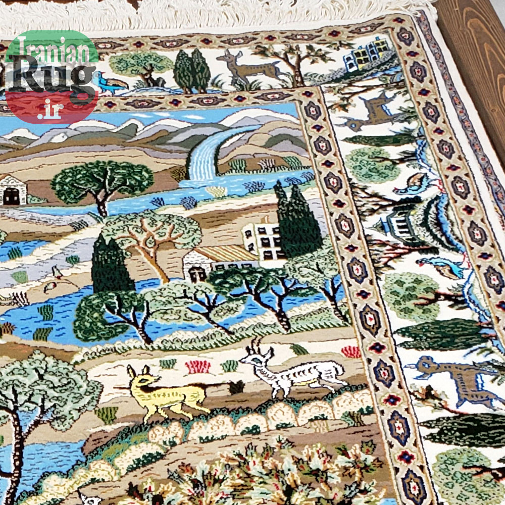 KASHAN-PERSIAN-Rug-Handmade-Rug-Outlook-2x1.5m-6.5x5ft-#4103-top-right-corner