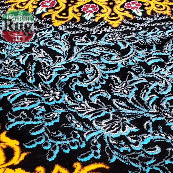 PERSIAN Gold Rug Silk QOM Handmade Rug-1x1.5m-3.28x4.92ft-#2112-details2