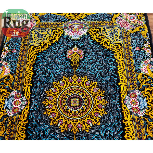 PERSIAN Gold Rug Silk QOM Handmade Rug-1x1.5m-3.28x4.92ft-#2112-full-resolution-view2