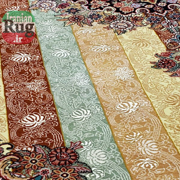 PERSIAN-Rug-BIJAR-Handmade-Yellow-Rug-Moharamat-2x3m-6x9ft-#8110-colorful-columns