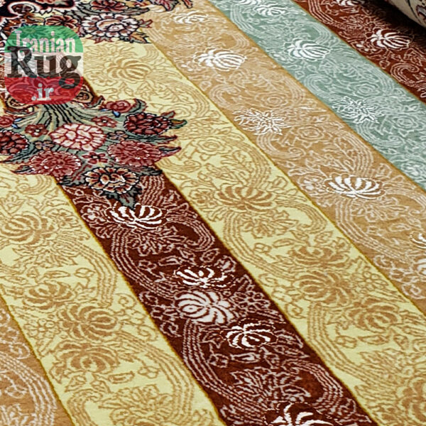 PERSIAN-Rug-BIJAR-Handmade-Yellow-Rug-Moharamat-2x3m-6x9ft-#8110-colorful-columns2