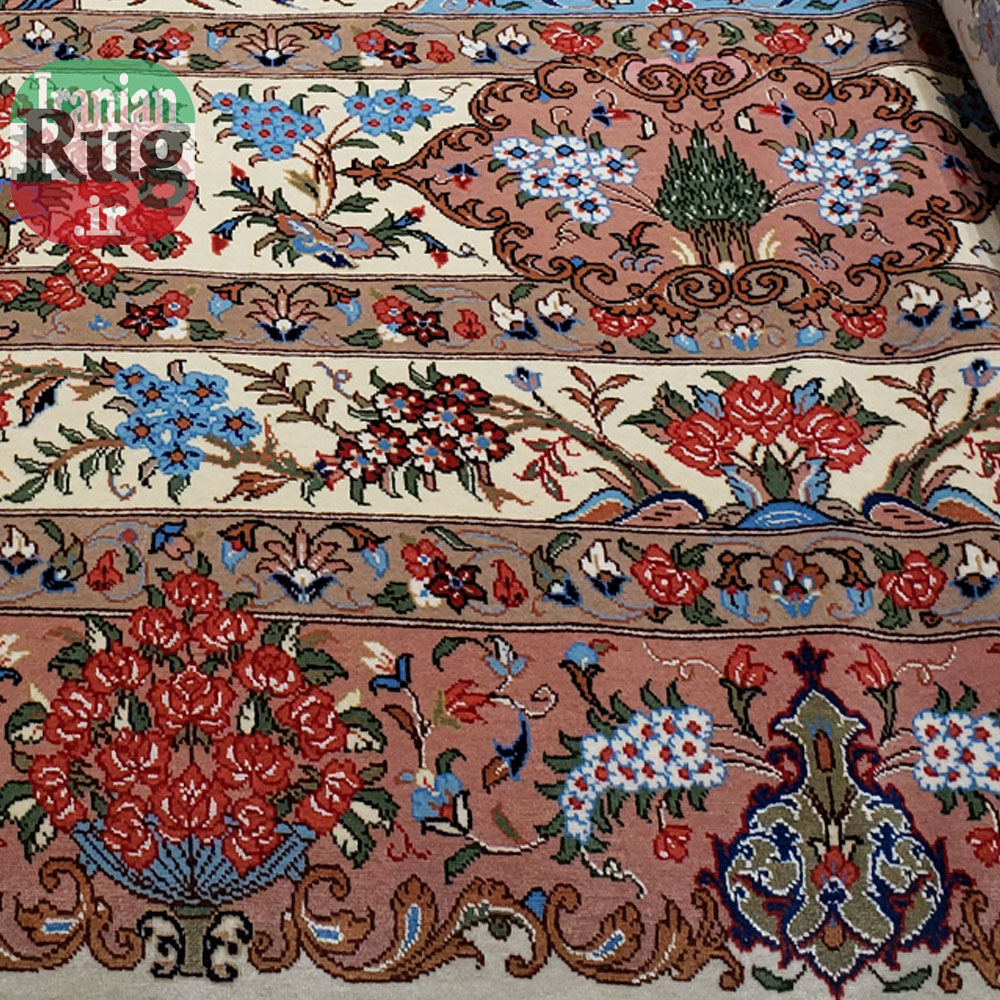PERSIAN-Rug-KASHMAR-Handmade-Rug-Floral-Design-2x3m-6x9ft-#8105-bottom-detail