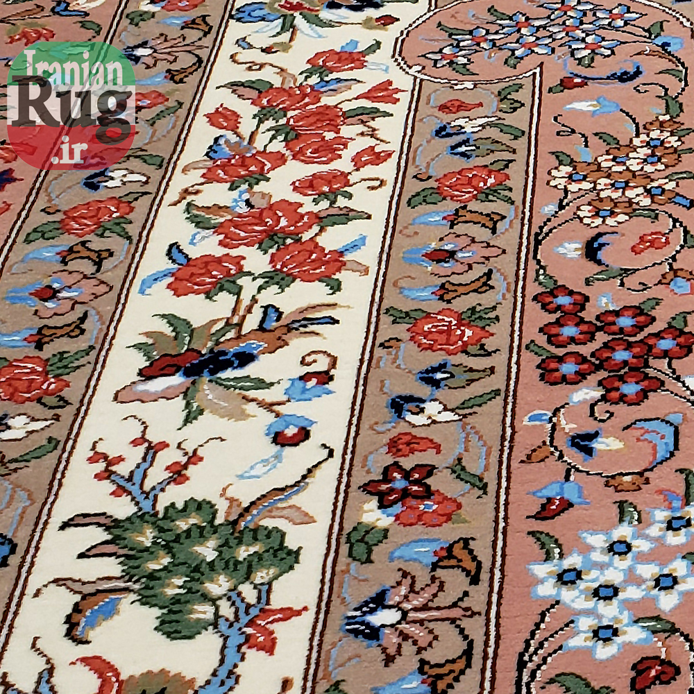 PERSIAN-Rug-KASHMAR-Handmade-Rug-Floral-Design-2x3m-6x9ft-#8105-left-side-full-resolution