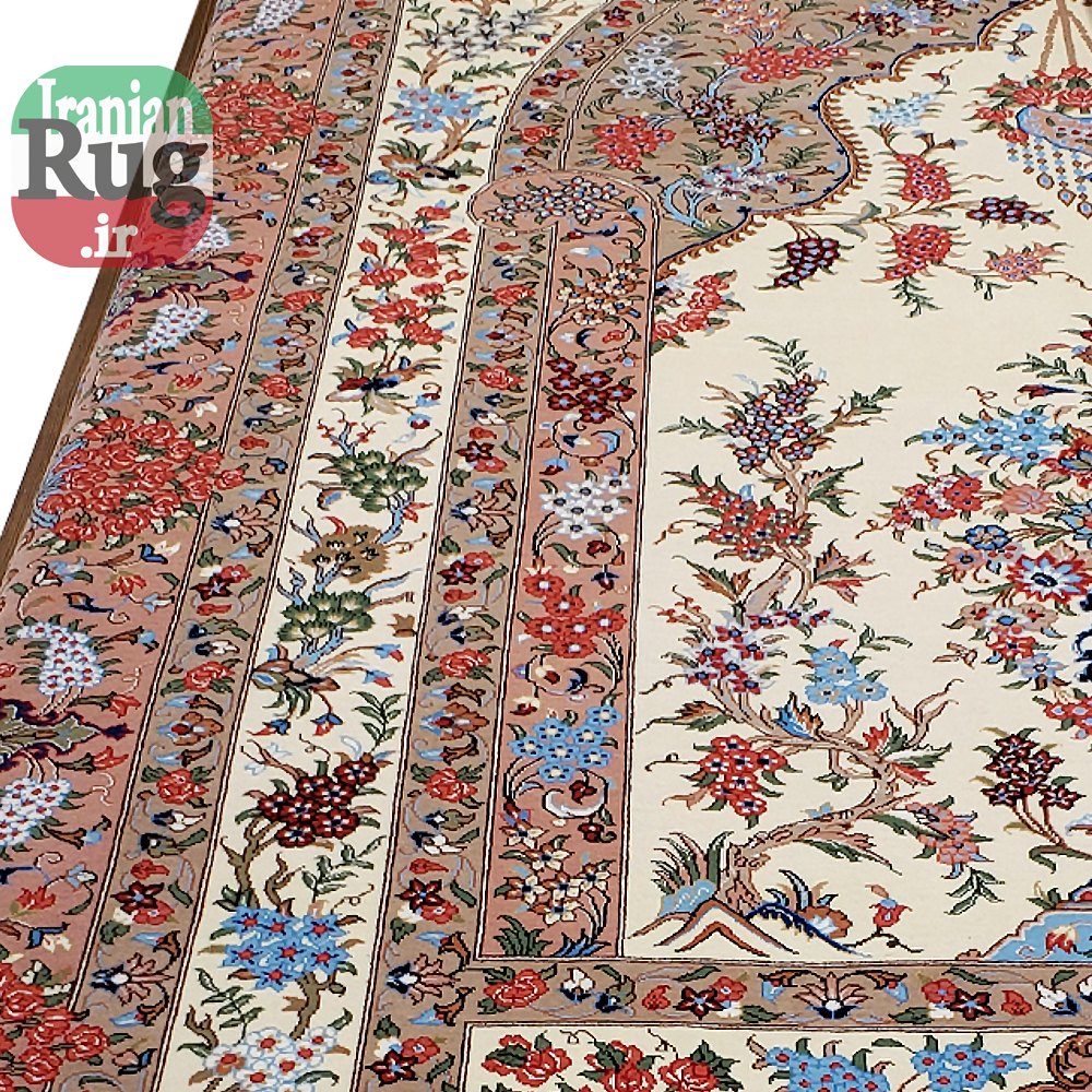 PERSIAN-Rug-KASHMAR-Handmade-Rug-Floral-Design-2x3m-6x9ft-#8105-left-side