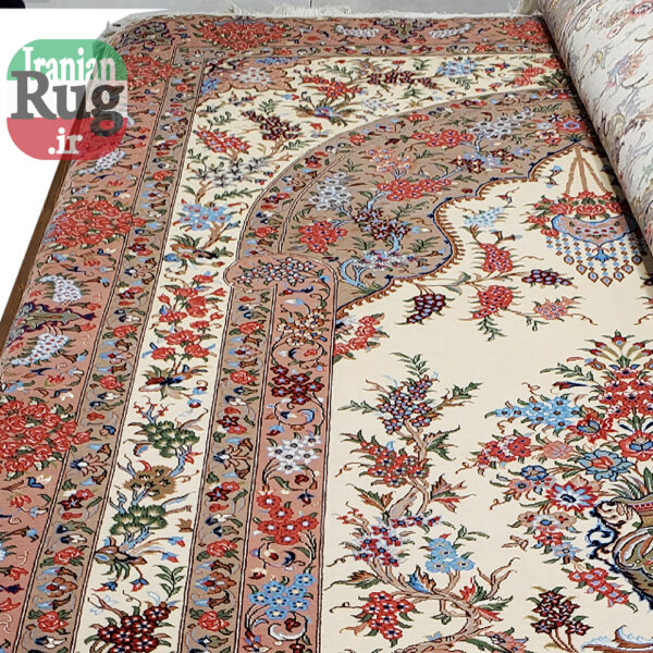PERSIAN-Rug-KASHMAR-Handmade-Rug-Floral-Design-2x3m-6x9ft-#8105-top-side