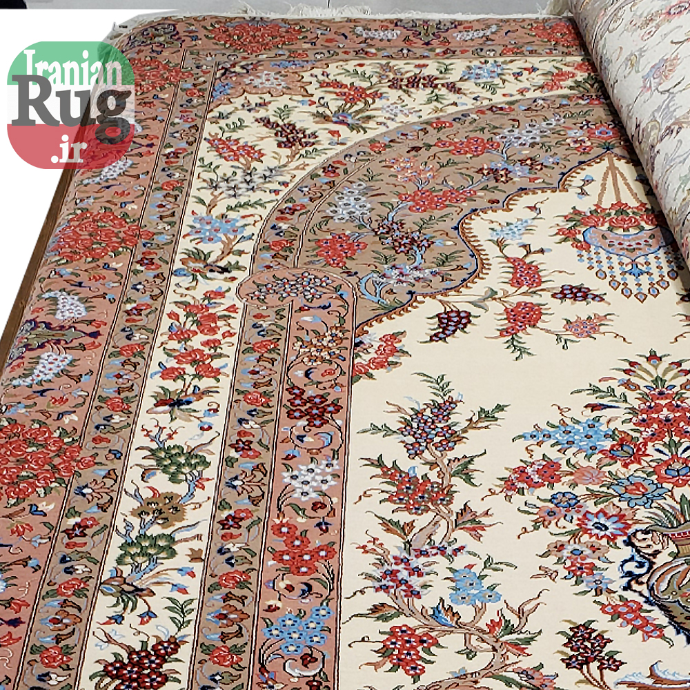 PERSIAN-Rug-KASHMAR-Handmade-Rug-Floral-Design-2x3m-6x9ft-#8105-top-side