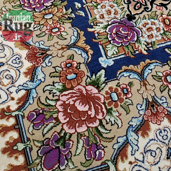 PERSIAN-Rug-KHANSAR-Handmade-Black-Rug-2x3m-6x9ft-#8108--corner