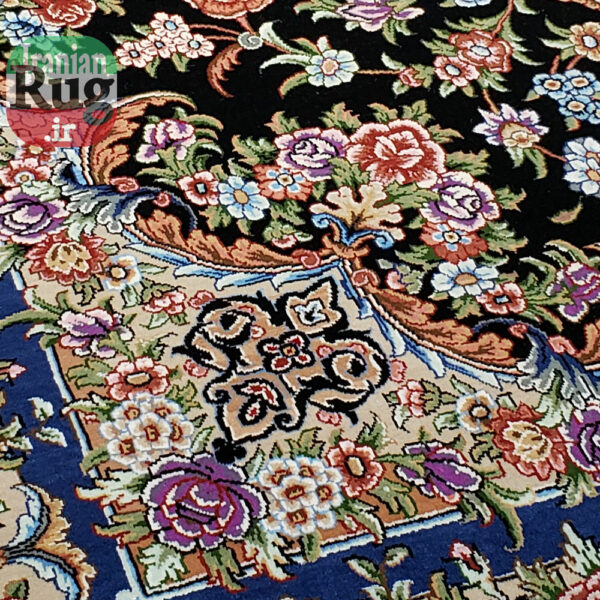 PERSIAN-Rug-KHANSAR-Handmade-Black-Rug-2x3m-6x9ft-#8108--inner-corner
