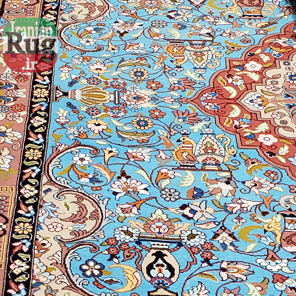 PERSIAN-Rug-KHANSAR-Handmade-Rug-Blue-Pictorial-Hunting-Design-2x3m-6x9ft-#8106-full-resolution3
