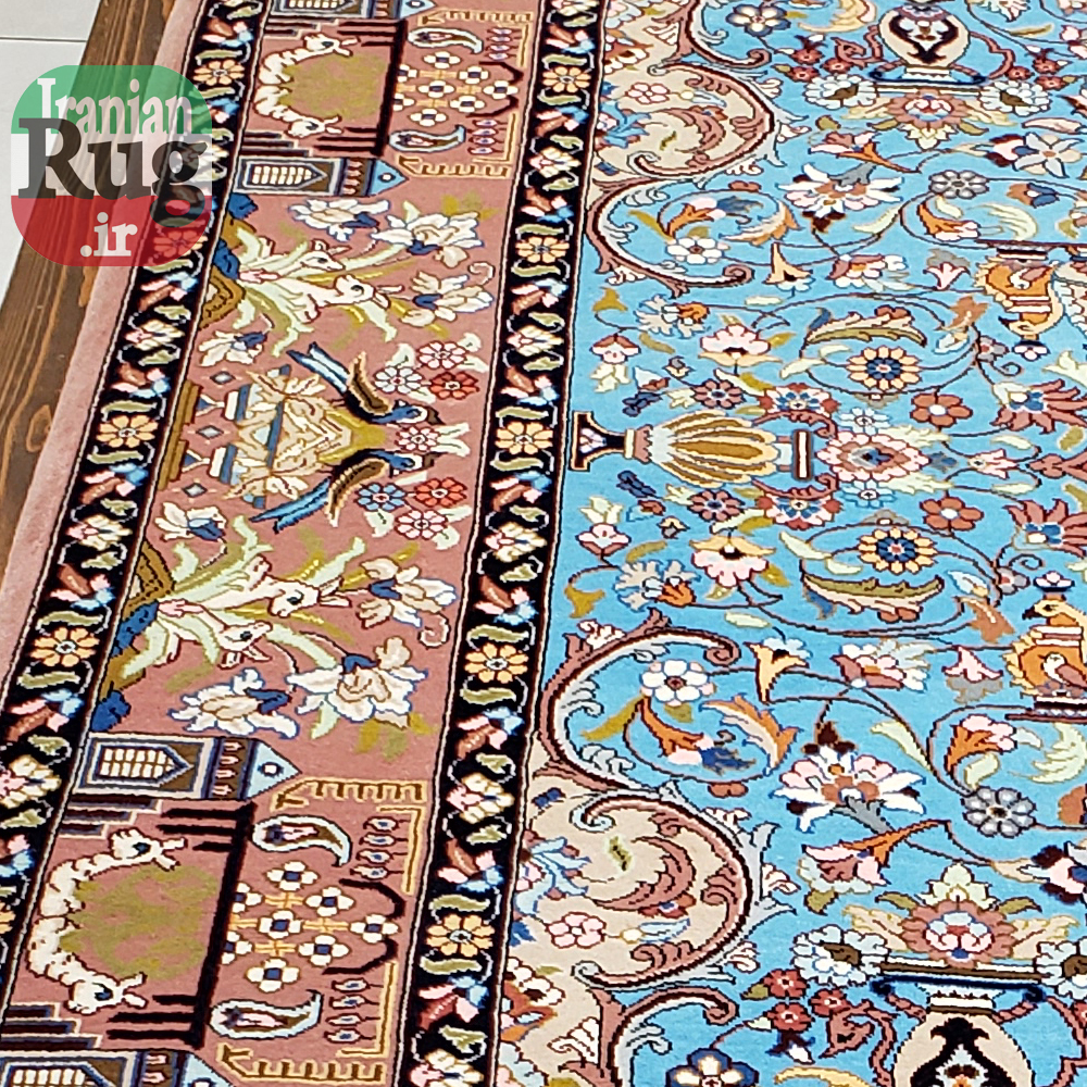PERSIAN-Rug-KHANSAR-Handmade-Rug-Blue-Pictorial-Hunting-Design-2x3m-6x9ft-#8106-full-resolution4
