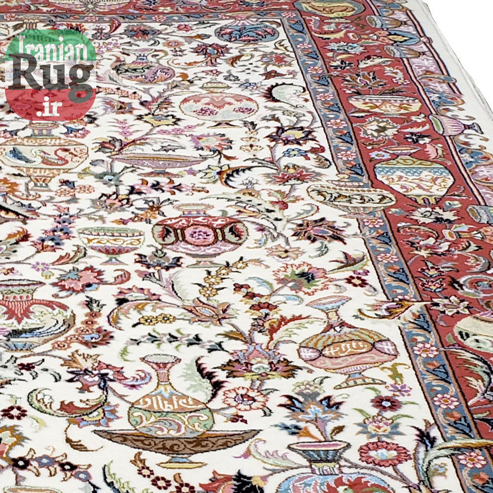 PERSIAN-Rug-KHORASAN-Handmade-Rug-Antique-Design-2x3m-6x9ft-#8103-right-top-side