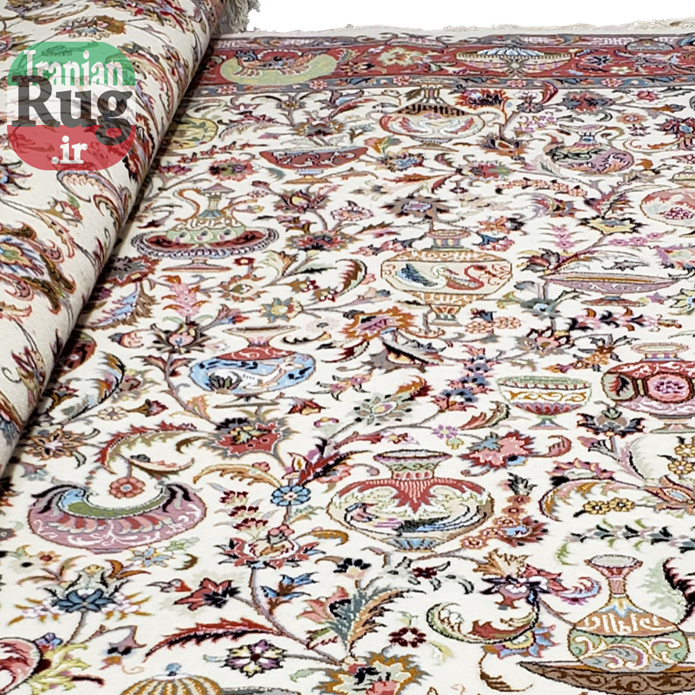 PERSIAN-Rug-KHORASAN-Handmade-Rug-Antique-Design-2x3m-6x9ft-#8103-top-side
