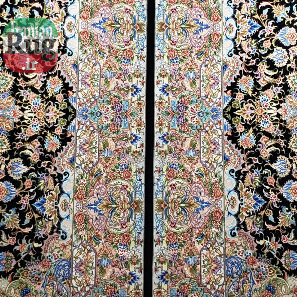 PERSIAN-Rug-TABRIZ-Handmade-Black-DOUBLE-Rug-Hoseinpour-2.5x3.5m---8x10ft-#1140D--connection-line2