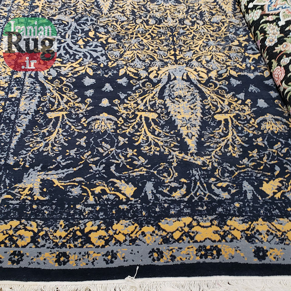 PERSIAN-Rug-YAZD-Handmade-Blue-Rug-2x3m-6x9ft-#6102-lower-side