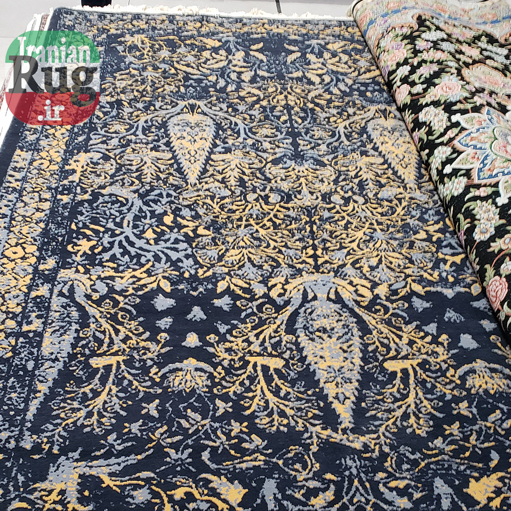 PERSIAN-Rug-YAZD-Handmade-Blue-Rug-2x3m-6x9ft-#6102-top-side