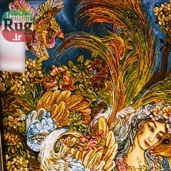 Wall-Hanging-Persian-Rug-Tabriz-Embossed-Circle-of-Being--0.89x1.29m--1.97x4.23ft-#7210--left-side