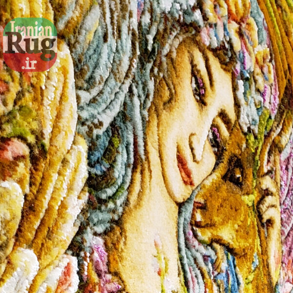 Wall-Hanging-Persian-Rug-Tabriz-Embossed-Circle-of-Being--0.89x1.29m--1.97x4.23ft-#7210--left-view-embossed4