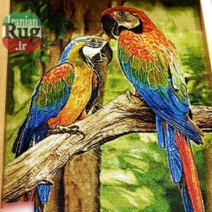 Wall-Hanging-Persian-Rug-Tabriz-Parrot-in-Love-0.6x0.8m-2x2.5ft-#7211-c