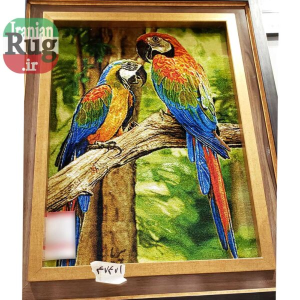 Wall-Hanging-Persian-Rug-Tabriz-Parrot-in-Love-0.6x0.8m-2x2.5ft-#7211-full-height