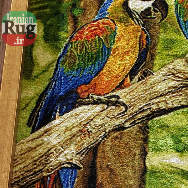 Wall-Hanging-Persian-Rug-Tabriz-Parrot-in-Love-0.6x0.8m-2x2.5ft-#7211-left-side