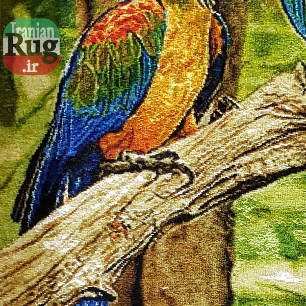 Wall-Hanging-Persian-Rug-Tabriz-Parrot-in-Love-0.6x0.8m-2x2.5ft-#7211-left-side2