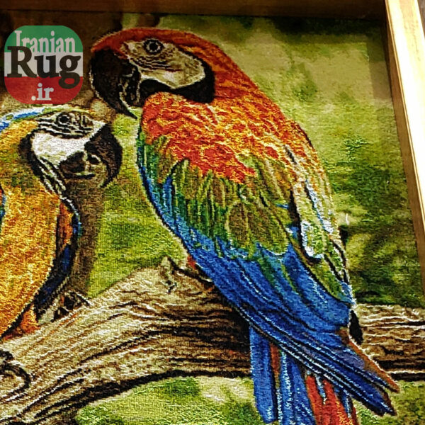 Wall-Hanging-Persian-Rug-Tabriz-Parrot-in-Love-0.6x0.8m-2x2.5ft-#7211-right-side