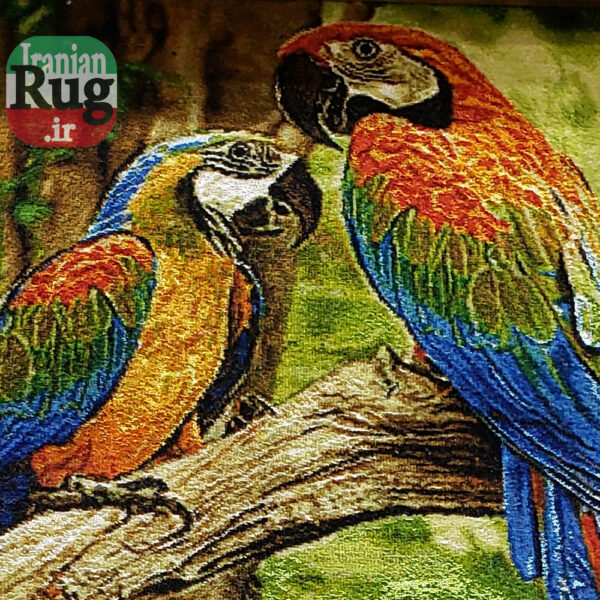 Wall-Hanging-Persian-Rug-Tabriz-Parrot-in-Love-0.6x0.8m-2x2.5ft-#7211-zoom-in