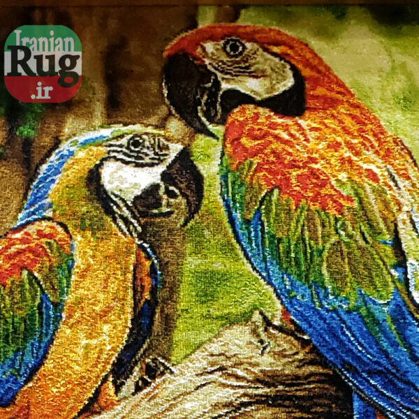 Wall-Hanging-Persian-Rug-Tabriz-Parrot-in-Love-0.6x0.8m-2x2.5ft-#7211-zoom-in2