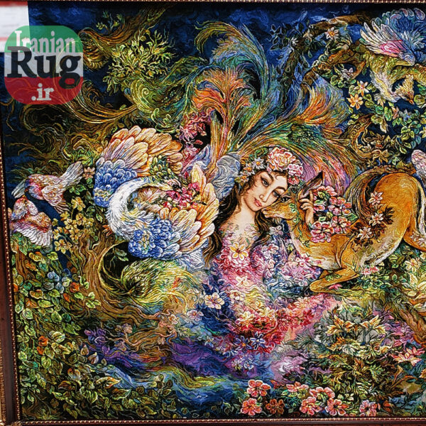 Wall-Hanging-Persian-Rug-Tabriz-Pictorial-Circle-of-Existence-1.15x1.75m-3.8x5.74ft-#7216--left