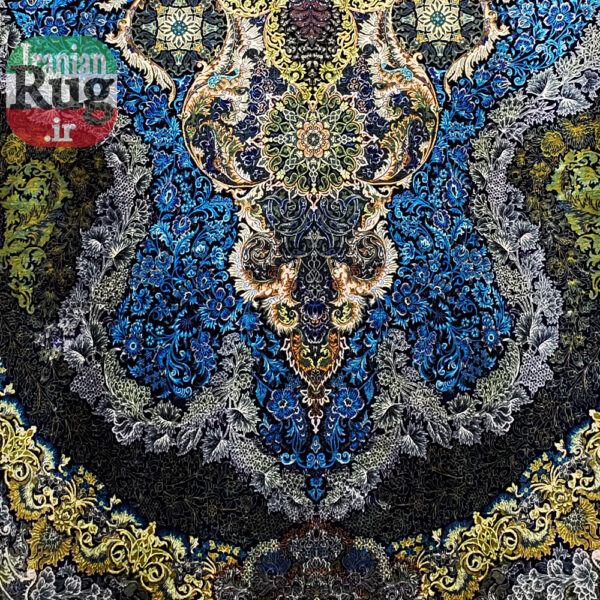 Wall-Hanging-Silk-QOM-PERSIAN-Rug-Handmade-Rug-2x3m---6x9ft-#2111-bottom-center