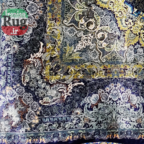 Wall-Hanging-Silk-QOM-PERSIAN-Rug-Handmade-Rug-2x3m---6x9ft-#2111-left-corner2