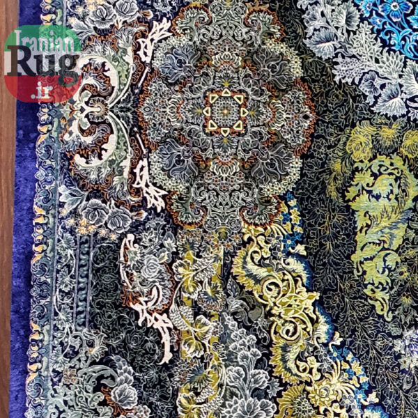 Wall-Hanging-Silk-QOM-PERSIAN-Rug-Handmade-Rug-2x3m---6x9ft-#2111-left-side2