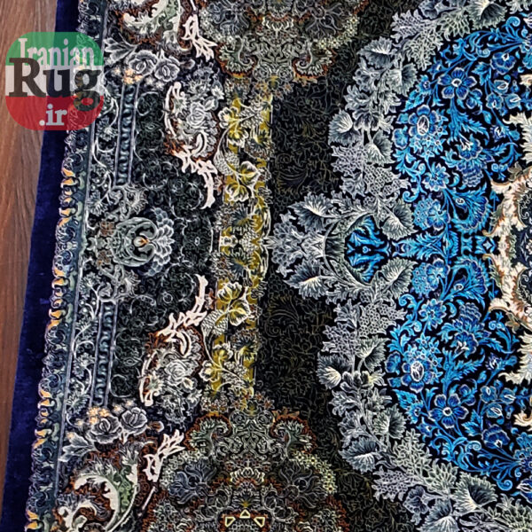 Wall-Hanging-Silk-QOM-PERSIAN-Rug-Handmade-Rug-2x3m---6x9ft-#2111-left-side4