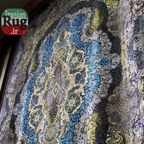 Wall-Hanging-Silk-QOM-PERSIAN-Rug-Handmade-Rug-2x3m---6x9ft-#2111-silk-shining2