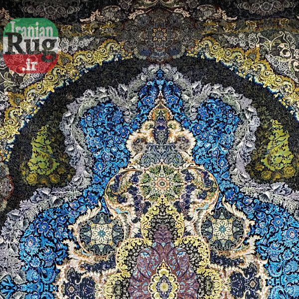 Wall-Hanging-Silk-QOM-PERSIAN-Rug-Handmade-Rug-2x3m---6x9ft-#2111-top