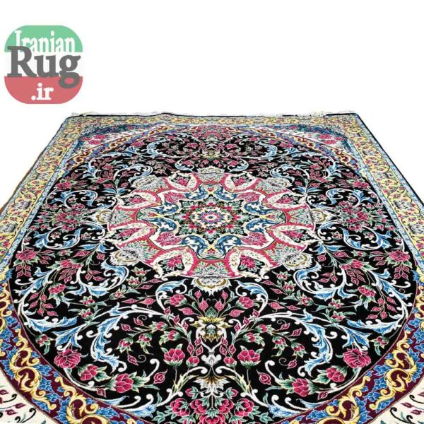 Yazd-PERSIAN-Rug-Handmade-Black-Rug-2.5x3.5m---8x10ft-#6101--c2