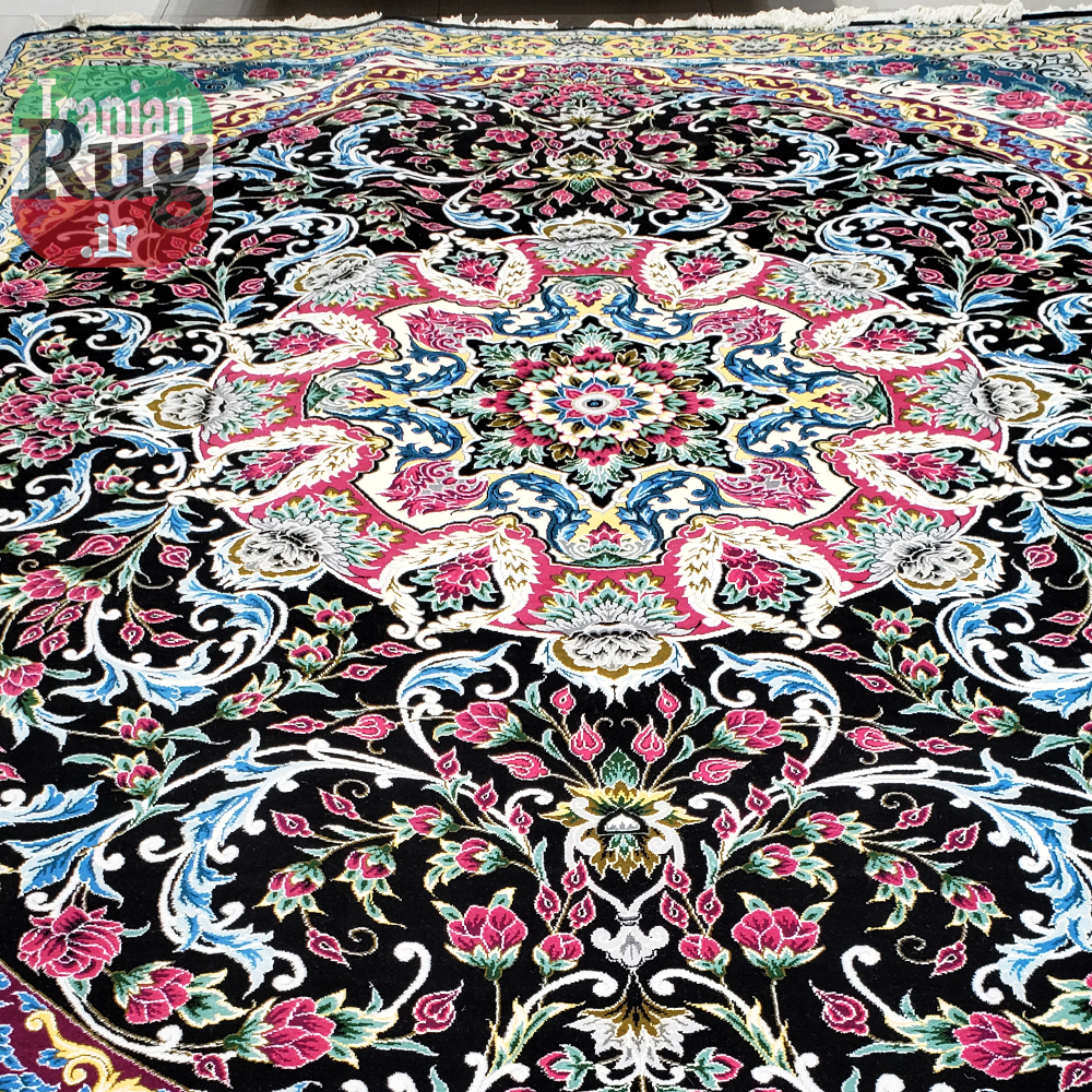 Yazd-PERSIAN-Rug-Handmade-Black-Rug-2.5x3.5m---8x10ft-#6101--ful-resolution