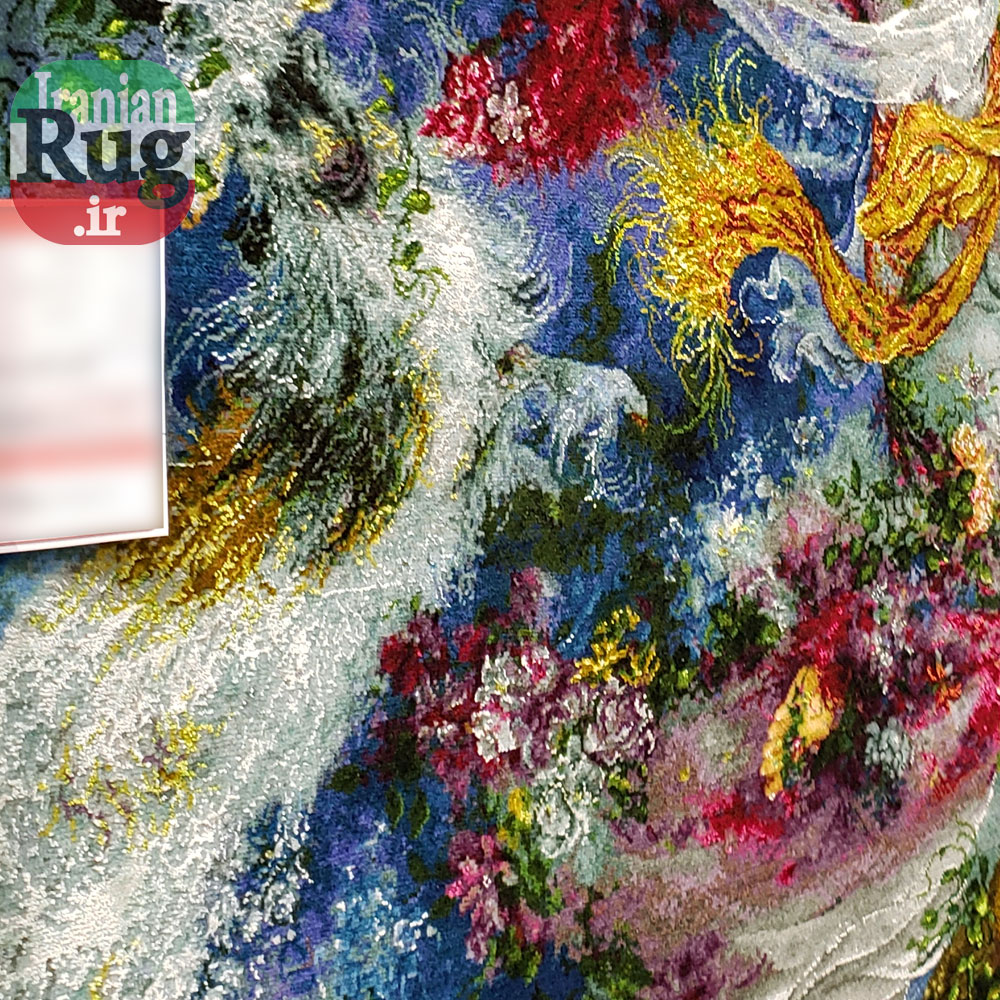 Wall-Hanging-Persian-Rug-Tabriz-Pictorial-Morning-Blossom-1x1.5m-3.28x4.92ft-#7217--bottom-obliaue-view3