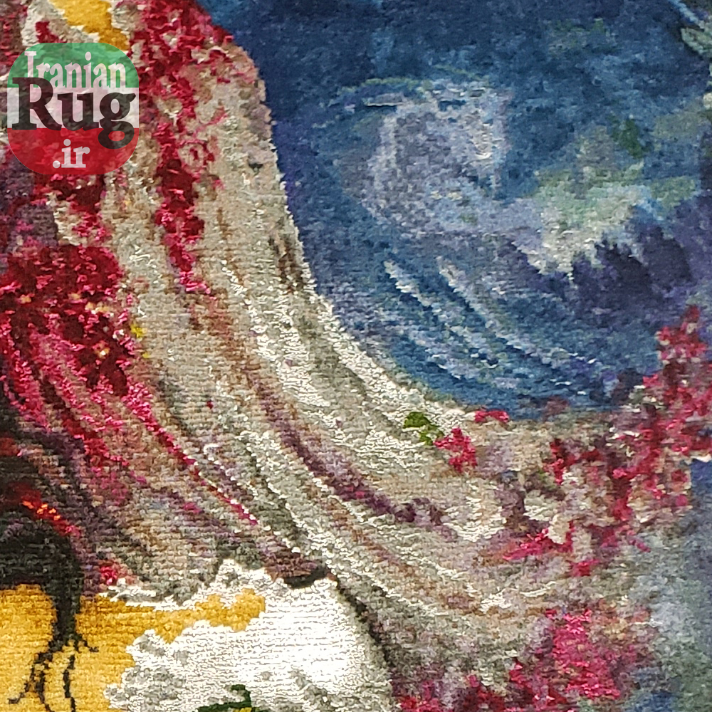 Wall-Hanging-Persian-Rug-Tabriz-Pictorial-Morning-Blossom-1x1.5m-3.28x4.92ft-#7217-center-detaill