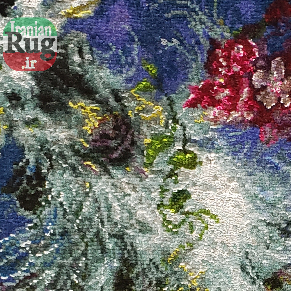 Wall-Hanging-Persian-Rug-Tabriz-Pictorial-Morning-Blossom-1x1.5m-3.28x4.92ft-#7217--detail-closeup