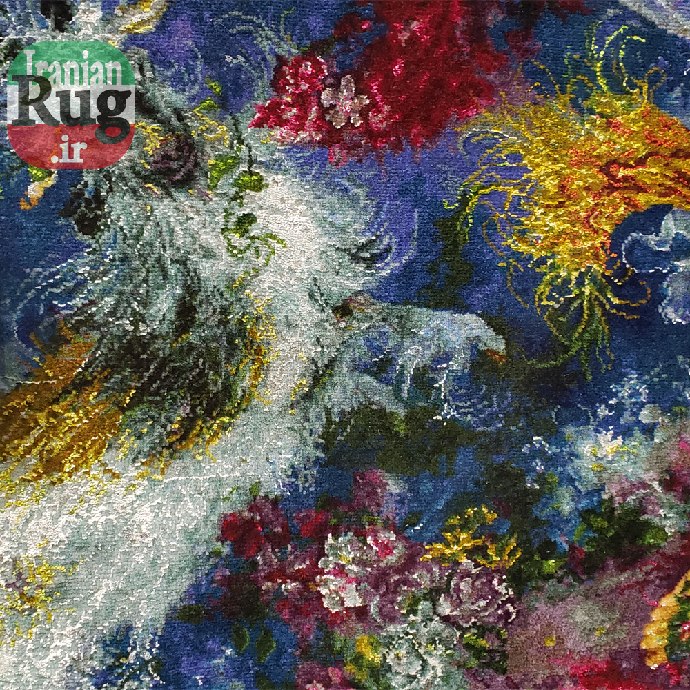 Wall-Hanging-Persian-Rug-Tabriz-Pictorial-Morning-Blossom-1x1.5m-3.28x4.92ft-#7217--left-detai2l