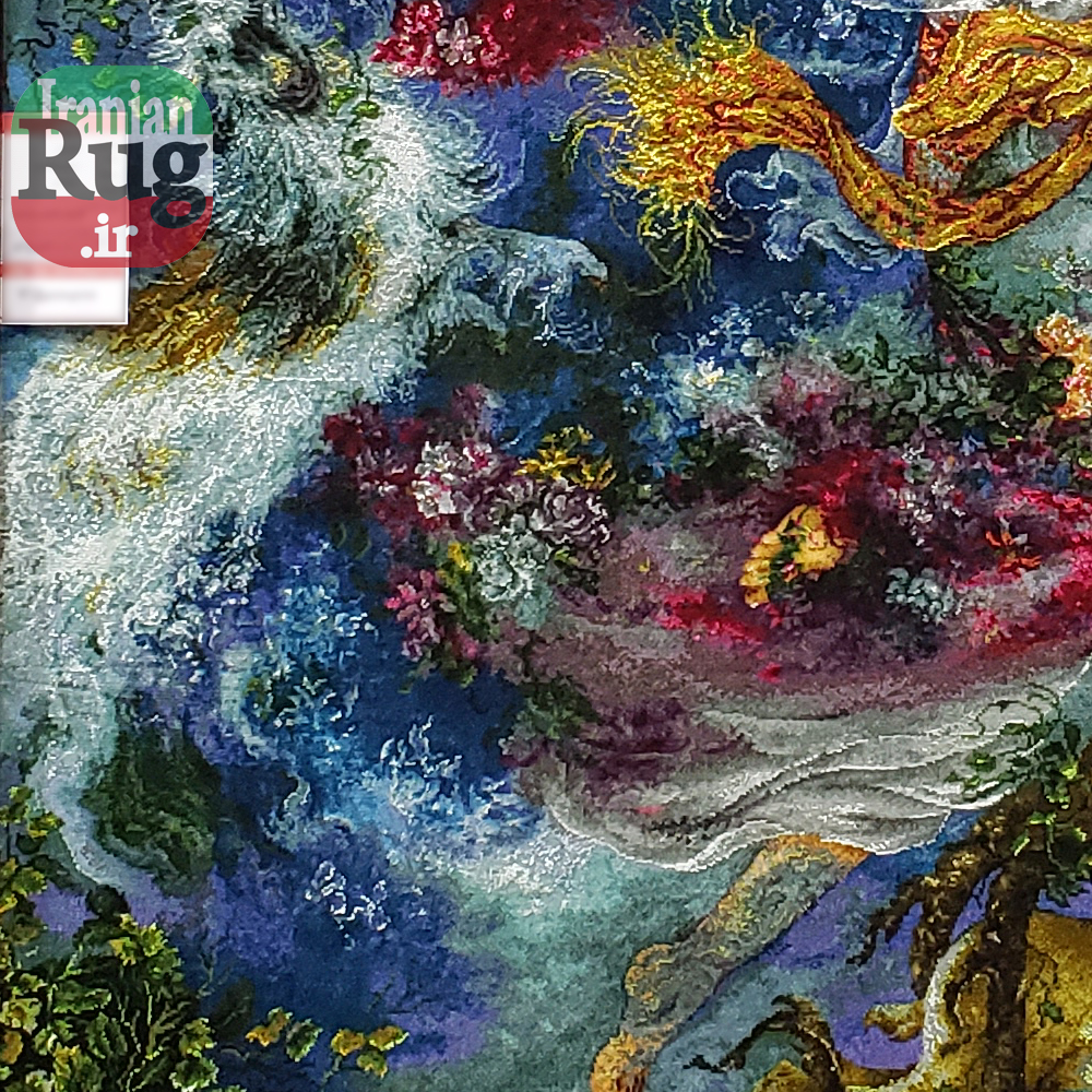 Wall-Hanging-Persian-Rug-Tabriz-Pictorial-Morning-Blossom-1x1.5m-3.28x4.92ft-#7217--left