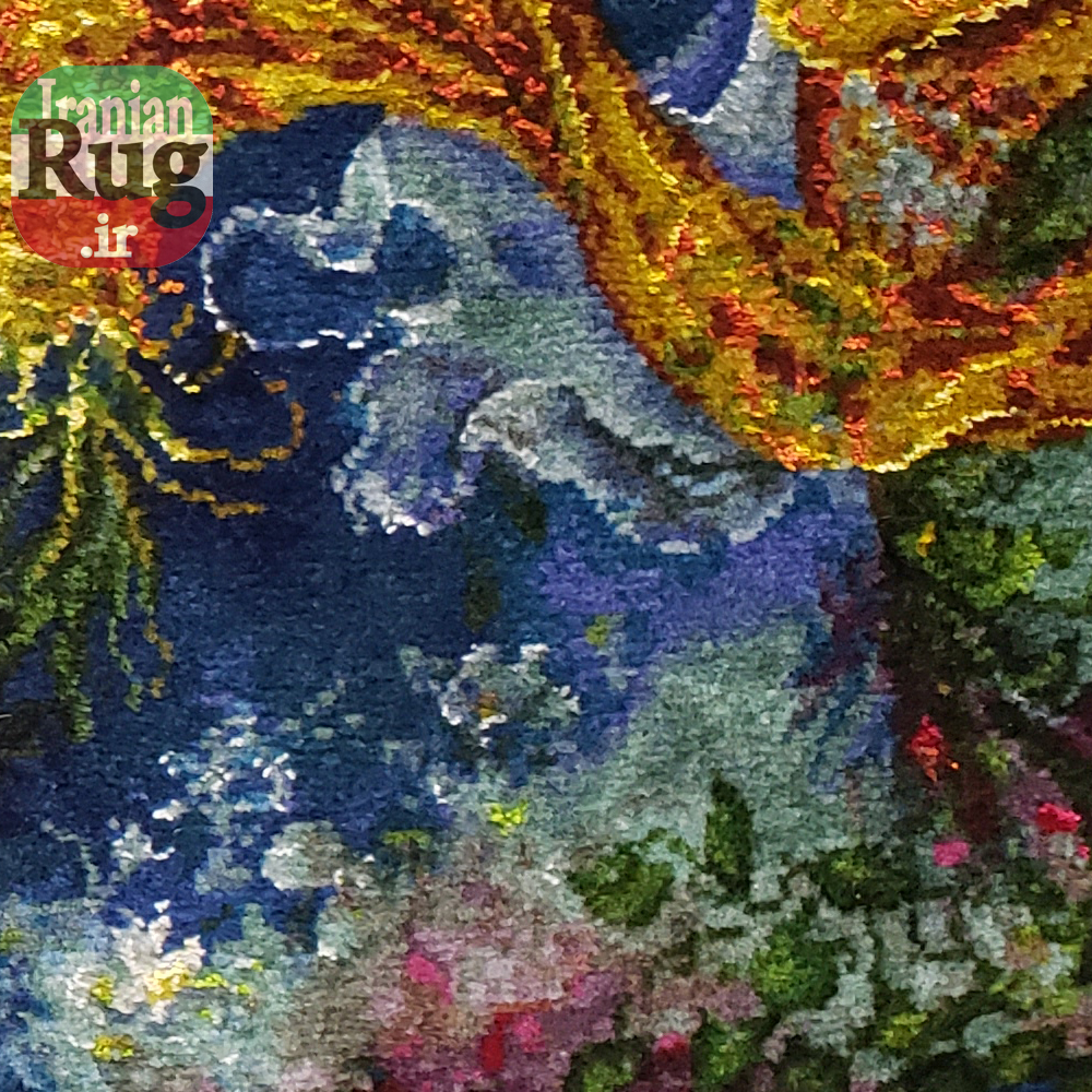 Wall-Hanging-Persian-Rug-Tabriz-Pictorial-Morning-Blossom-1x1.5m-3.28x4.92ft-#7217--right-detail-closeup