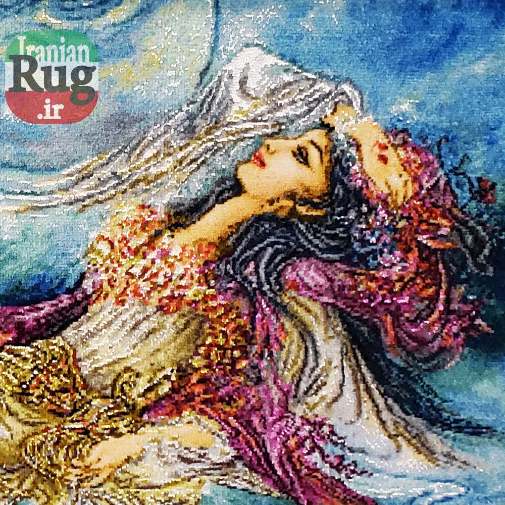 Wall-Hanging-Iranian-Rug-Tabriz-Pictorial-Hope-Ray-#7218--closeup