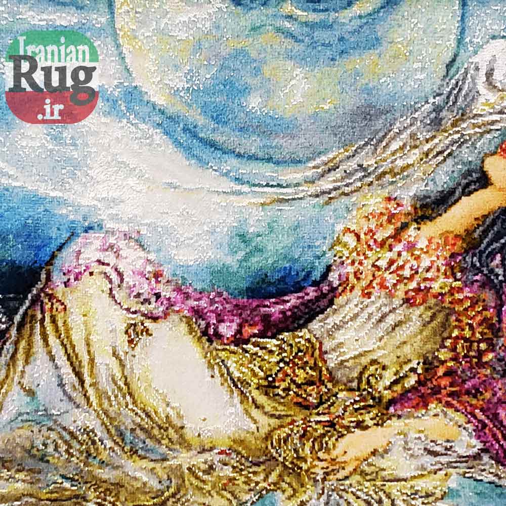 Wall-Hanging-Iranian-Rug-Tabriz-Pictorial-Hope-Ray-#7218--closeup2-